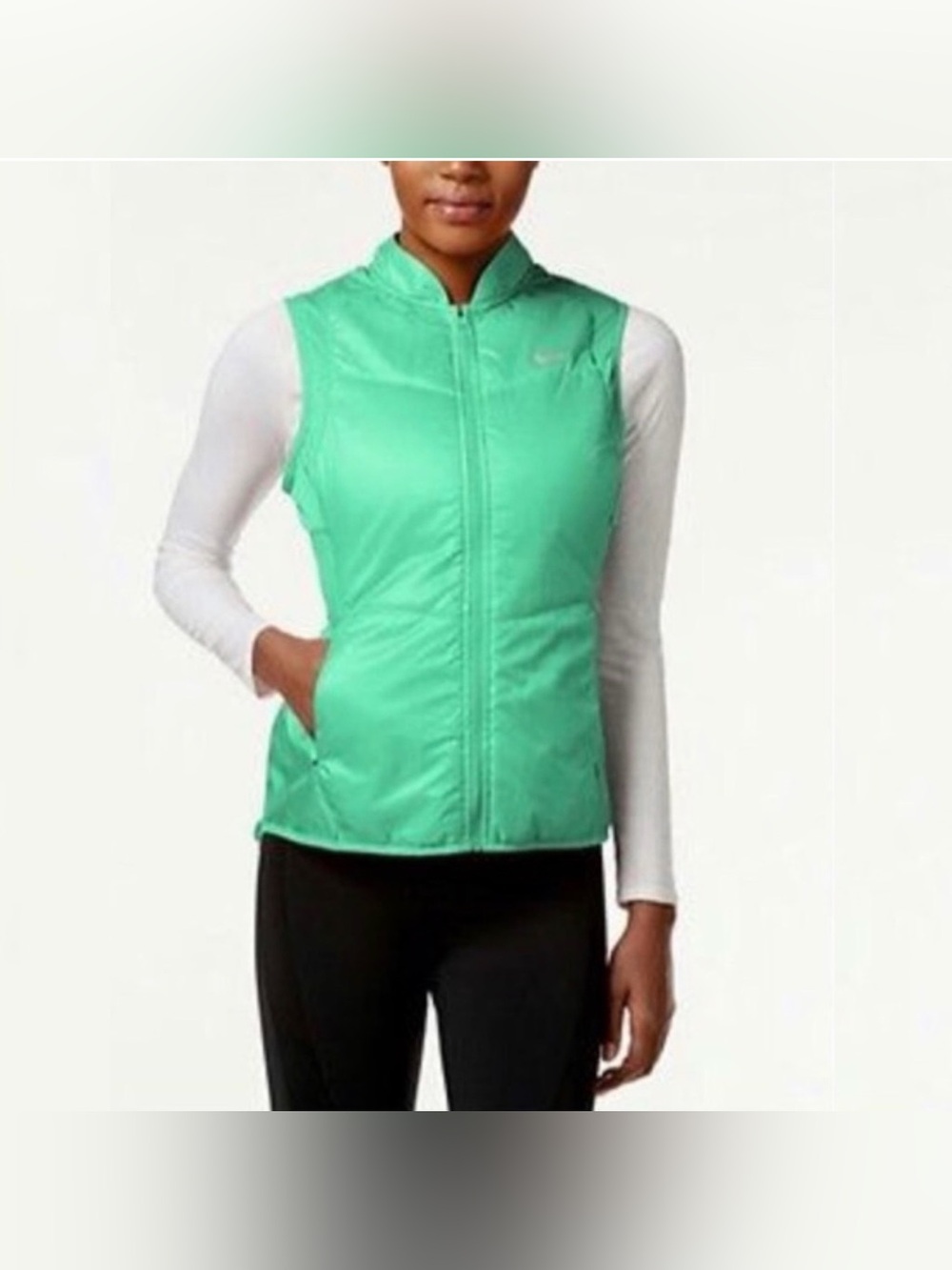 Nike Running Women’s Lightweight Green Polyfill Reflective Vest XS Activewear